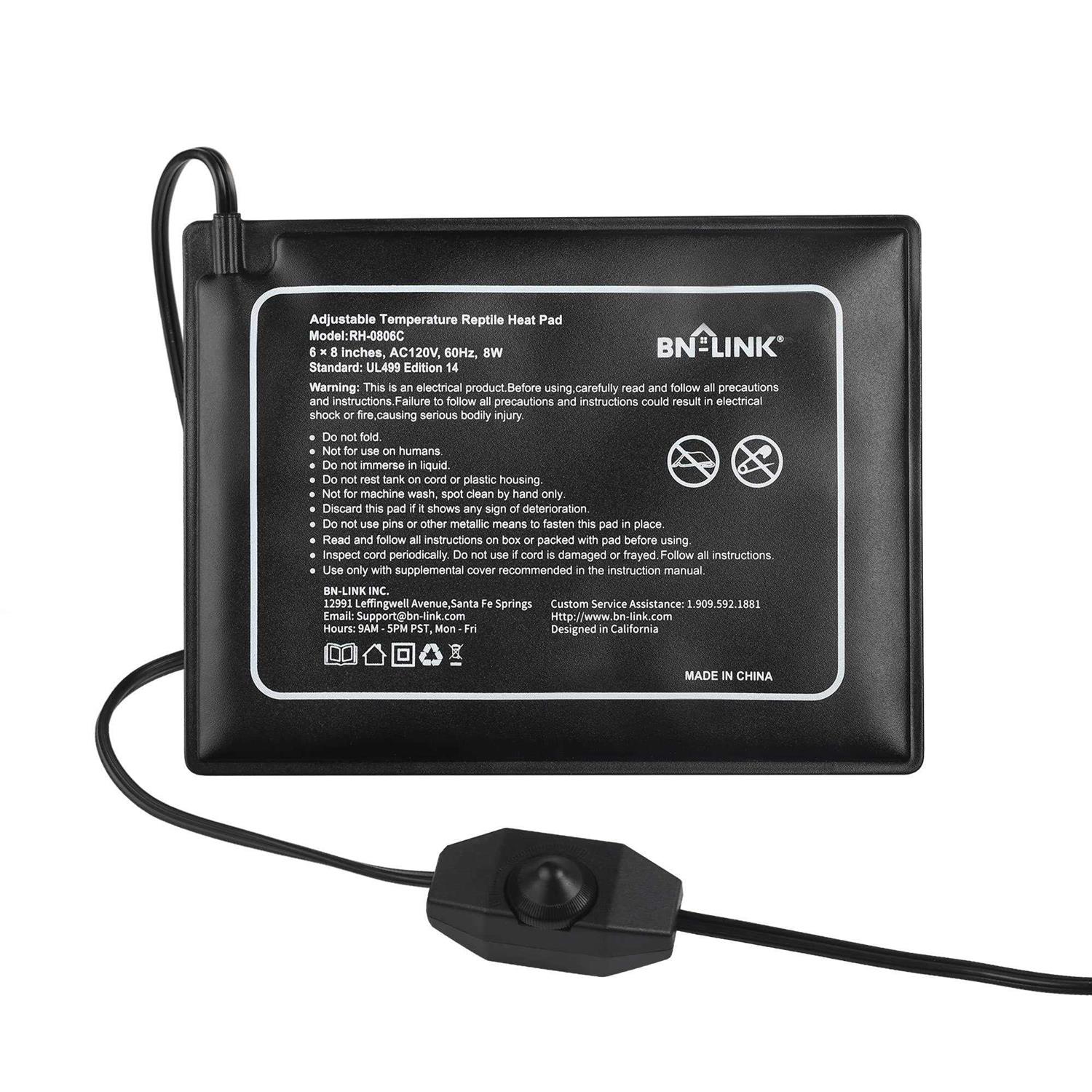 BN-LINK Reptile Heating Pad 8 X 12 with Adjust Knob - Pet Supplies online store