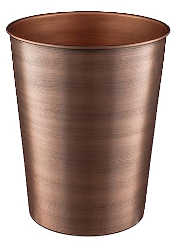 Monarch Abode Handcrafted Metal Wastebasket Trash Can for Home Office Bedroom, Decorative Wastebasket, Modern Bathroom Decor, Durable, Standard, Black
