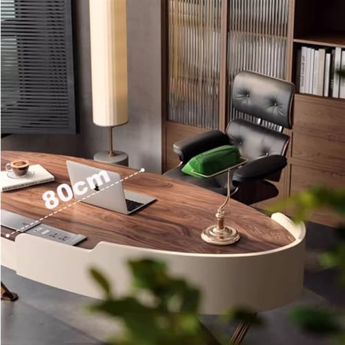 Office Desk Ash Wood Desk Modern Simple Study Writing Desk Designer Villa Type Home Walnut Office Desk Study Writing PC Desk(180 * 81.8 * 75cm)