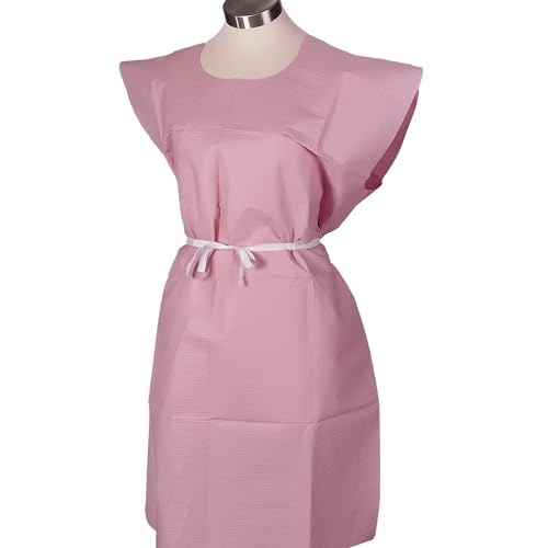 TIDI Choice Gowns, Blue (Pack of 50) ― Tissue/Poly/Tissue ― Open-Back, Waist-Tie, Short-Sleeve Medical Gowns ― Disposable Exam Gowns ― Standard Size 30” x 42” ― Latex-Free Medical Supplies (910520)