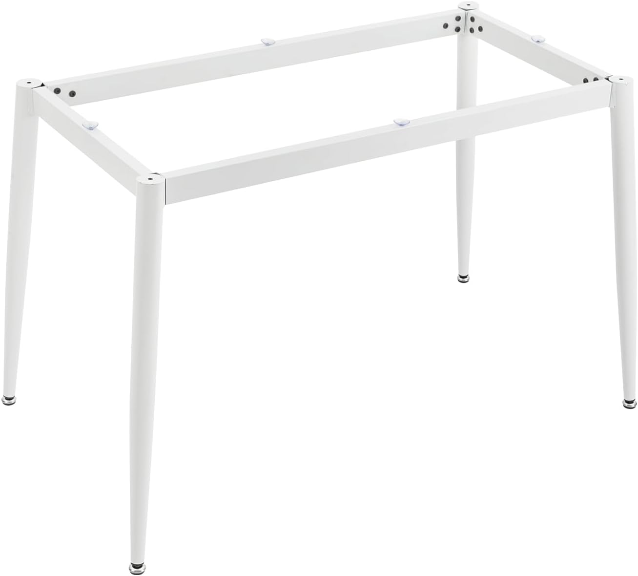 Metal Furniture Legs, Freestanding White Furniture Legs, Industrial Metal Table Legs with Suction Cups for Living Room, Dining Room, Lobby, Conference Room, White