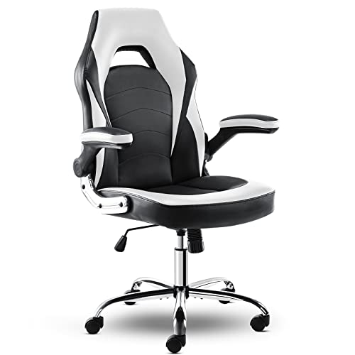 OLIXIS Gaming Office PU Leather Executive Swivel Computer Desk Chair, Dark Red