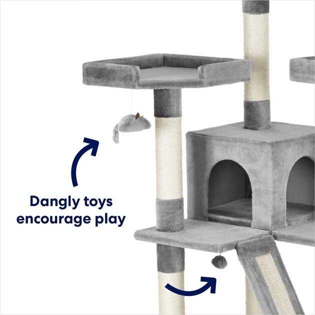 Frisco 72-in Faux Fur Cat Tree Condo - Pet Supplies online store