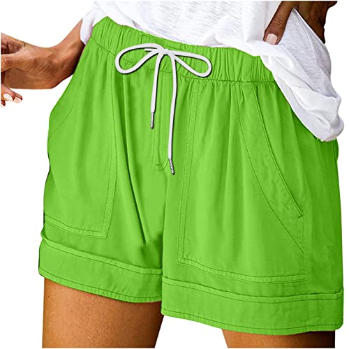 Shorts for Women Trendy Shorts with Drawstring High Waist Comfy Shorts Casual Lightweight Shorts with Pockets