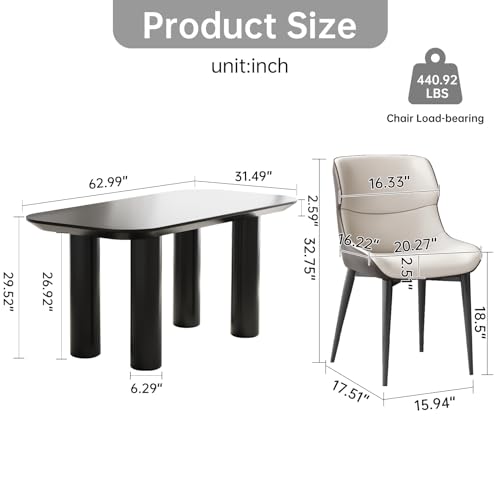 Rectangular Dining Table Set 4 Chairs,Dining Table 4 Seats,Dining Room Furniture Set of 4,4 Seater Dining Table Set,Home Dining Table Set,Easy Assembly (66.92