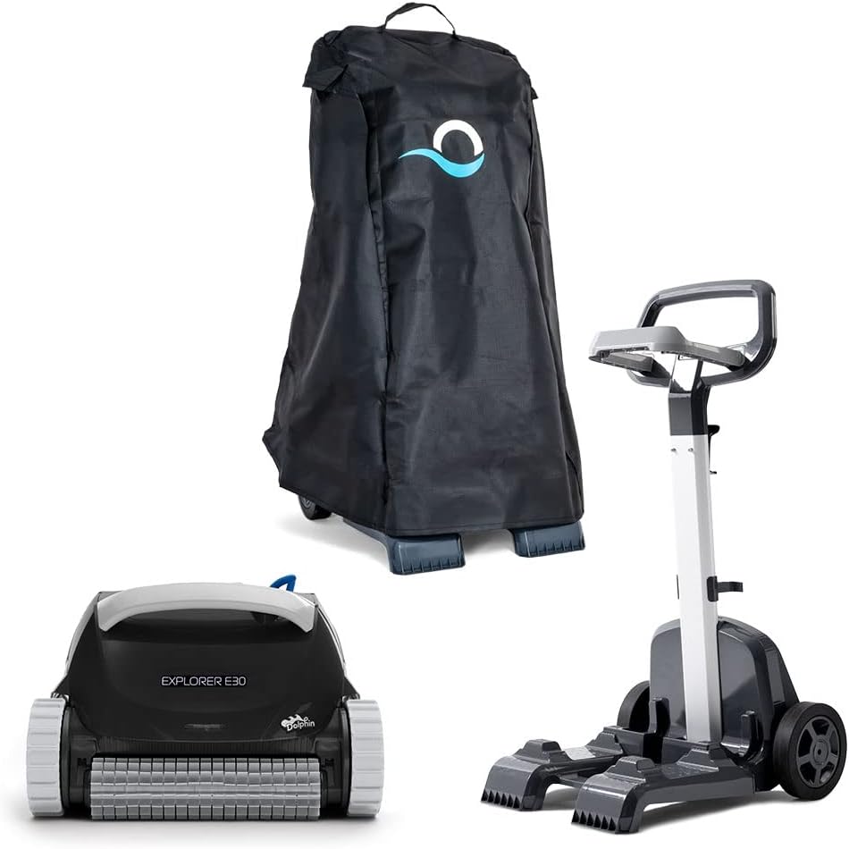 Dolphin (2024 Model) Explorer E30 Wi-Fi Automatic Robotic Pool Vacuum Cleaner Includes Caddy and Classic Cover, Ideal for Inground Pool up to 50 FT in Length