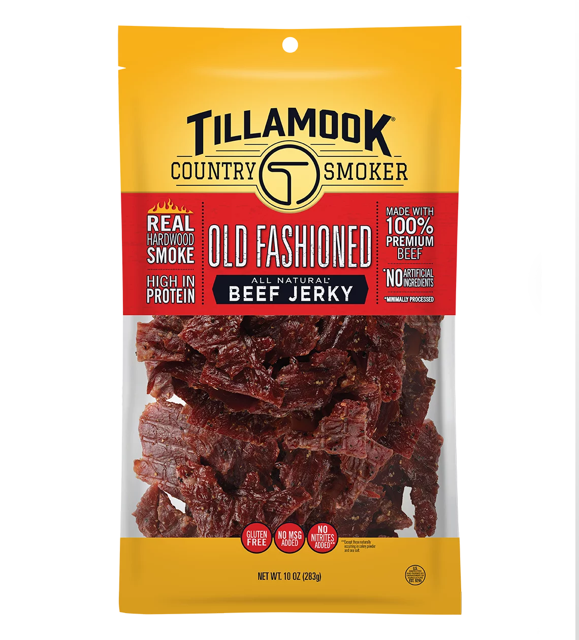 Tillamook Natural Old Fashioned Beef Jerky, 10 Oz Pouch