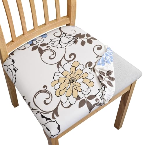 SPRINGRICO Seat Covers for Dining Room Chair Set of 4 Washable Seat cushion Slipcovers Kitchen Chair Covers (4 Pack, Floral3)