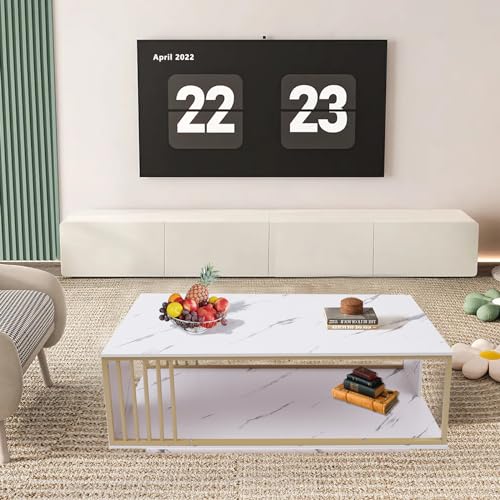 Modern Coffee Table Round End Table with Glass Top & Rattan Storage Shelf, 2-Tier 21