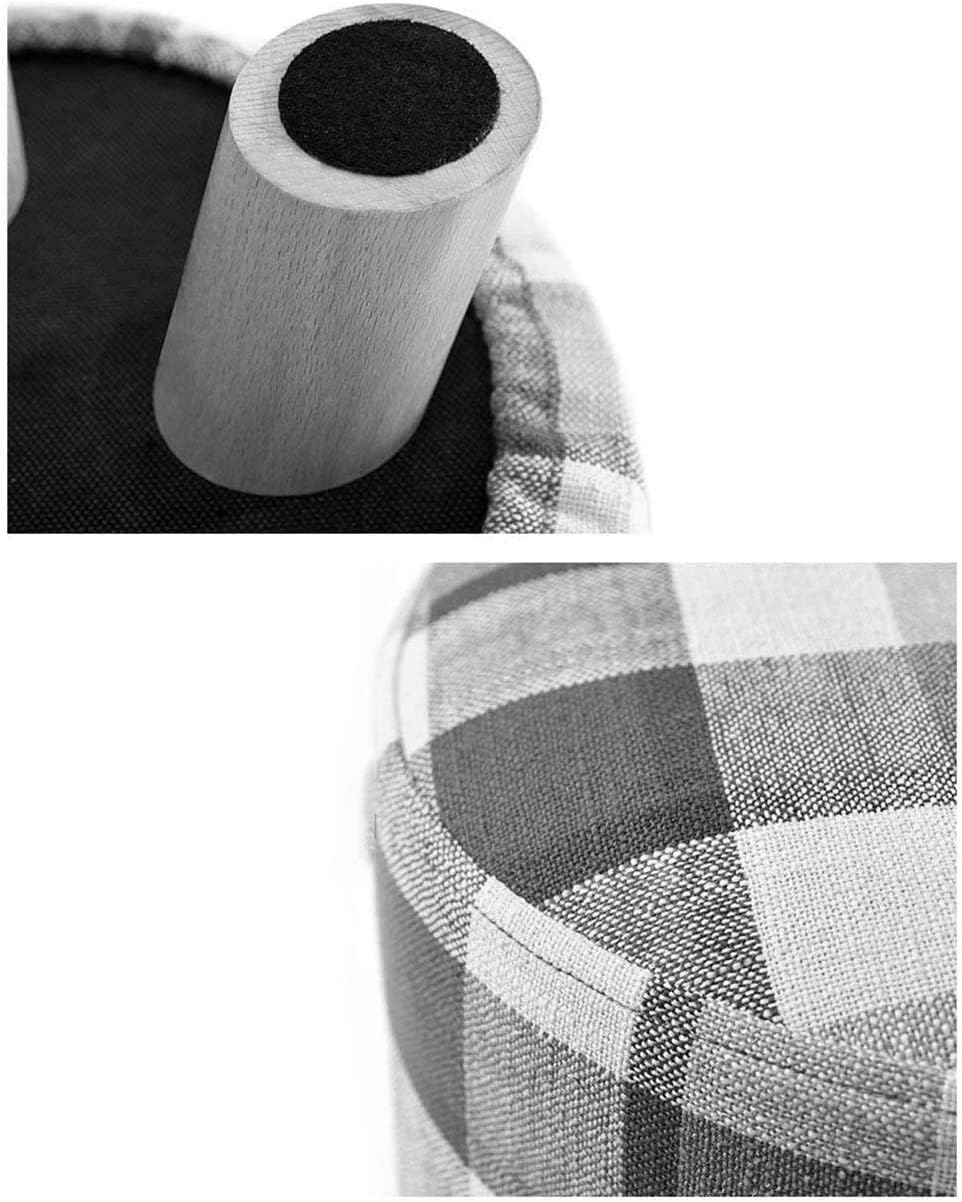 Storage Footstool Solid Wood Shoes Stool Round lstered Footstool Sofa Low Stool Footrest Small Seat Foot Rest Chair Red Stripes lstered Stool