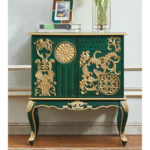 Side Panel Buffet Modern Storage Space Light Luxury Entrance Cabinet Solid Wood Carved Entrance Hall Partition Country Decoration Retro Old Sideboard Free Standing Decorative Cabinet