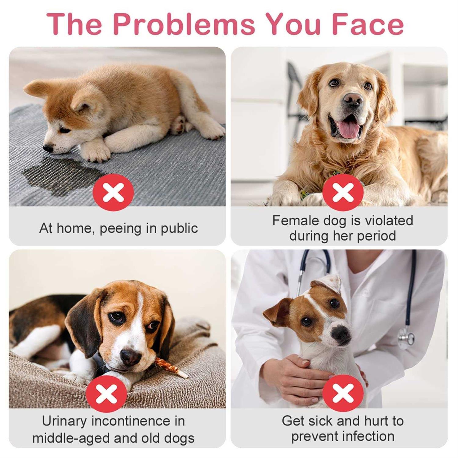 Flying Paws Disposable Female Dog Diapers, Puppy Diapers with Adjustable Elastic Waistline for Female Dog or Cat in Heat - Pet Supplies online store