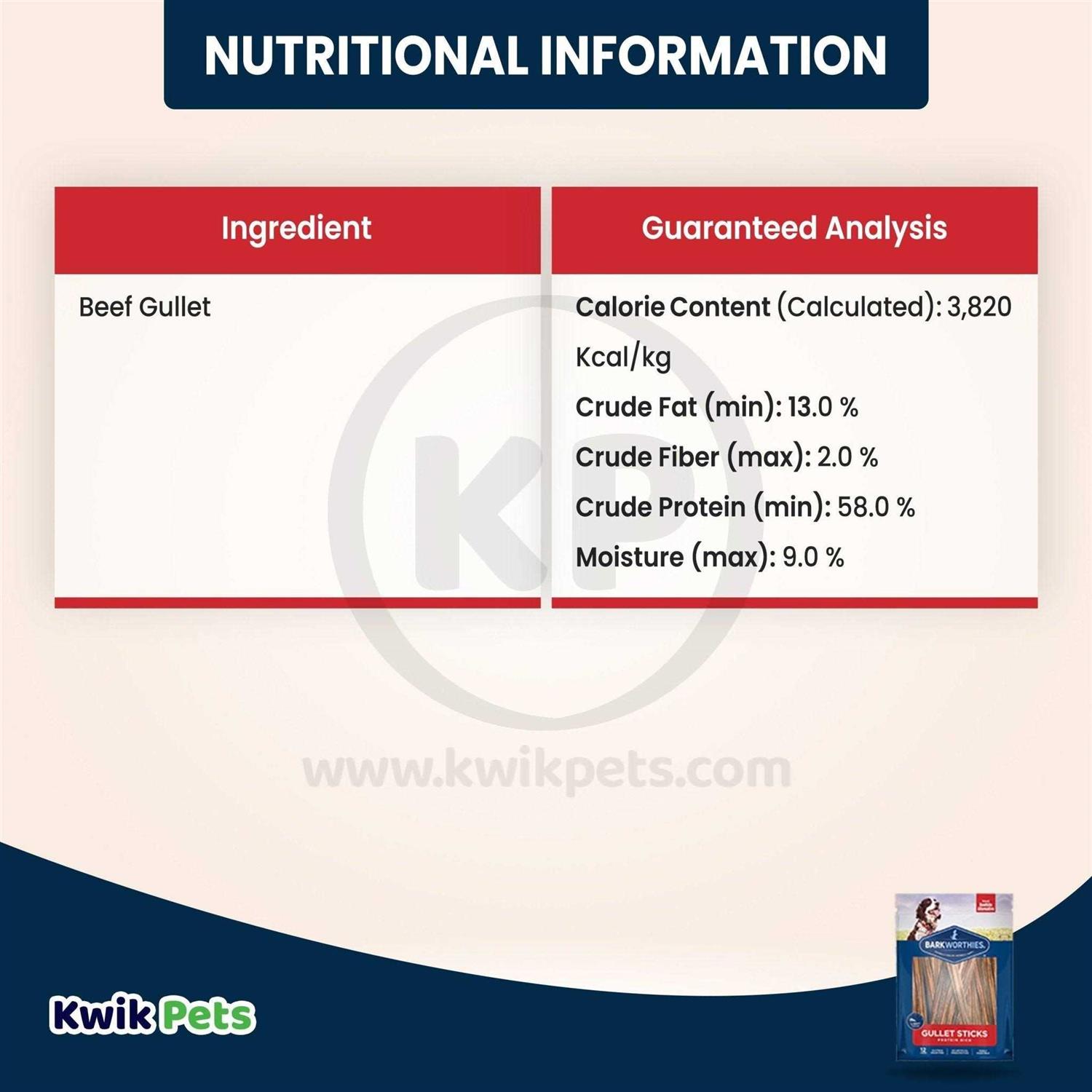 Barkworthies Beef Gullet Sticks - Pet Supplies online store