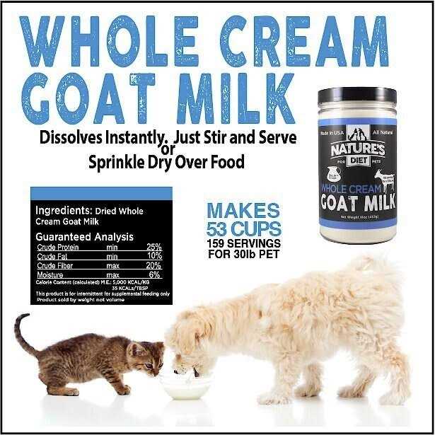 Nature's Diet Pet Dried Whole Cream Goat Milk for use as High Protein - Pet Supplies online store