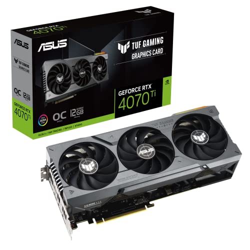 ASUS TUF Gaming NVIDIA GeForce RTX™ 4070 Ti OC Edition Gaming Graphics Card (PCIe 4.0, 12GB GDDR6X, HDMI 2.1a, DisplayPort 1.4a), TUF-RTX4070TI-O12G-GAMING