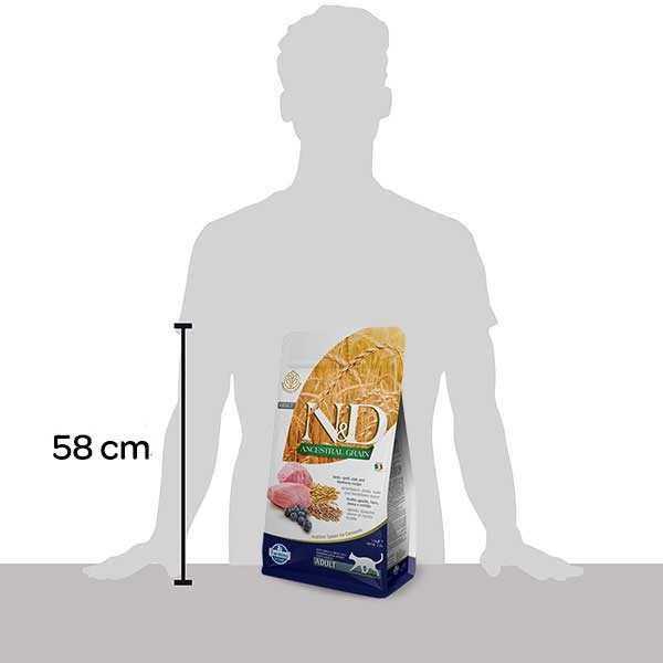 Farmina N&D Ancestral Grain Lamb & Blueberry Adult Dry Cat Food - Pet Supplies online store