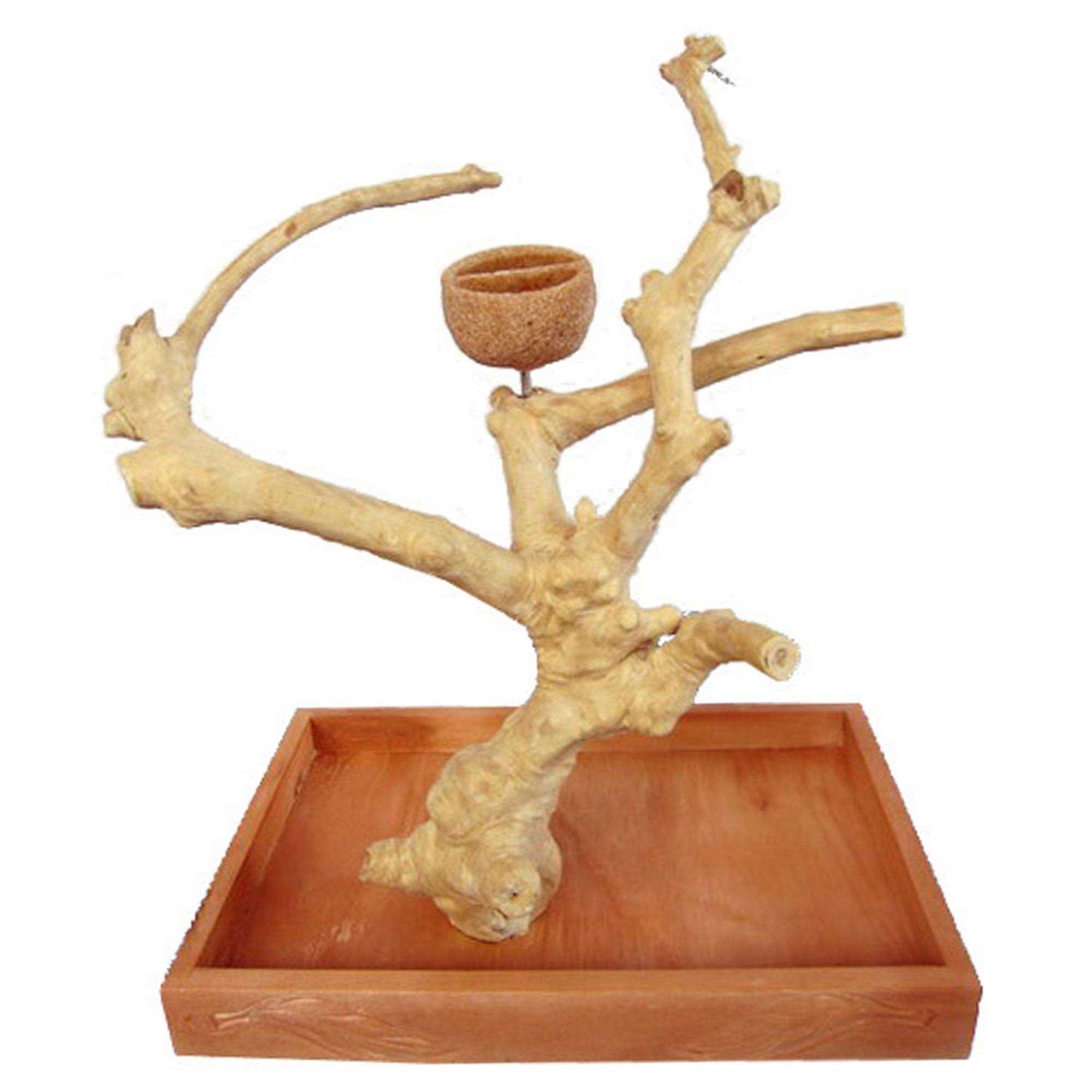 A&E Cage Medium Java Wood Table Top Play Stand - Pet Supplies online store