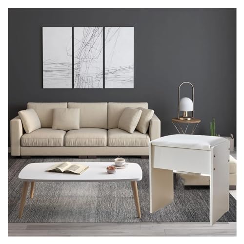 Dressing Table Stool, Comfortable Padded Makeup Stool 40x33x20 cm Simple Changing Chair for Bedroom Makeup Living Room Furniture Stool Dressing Table (Grey)