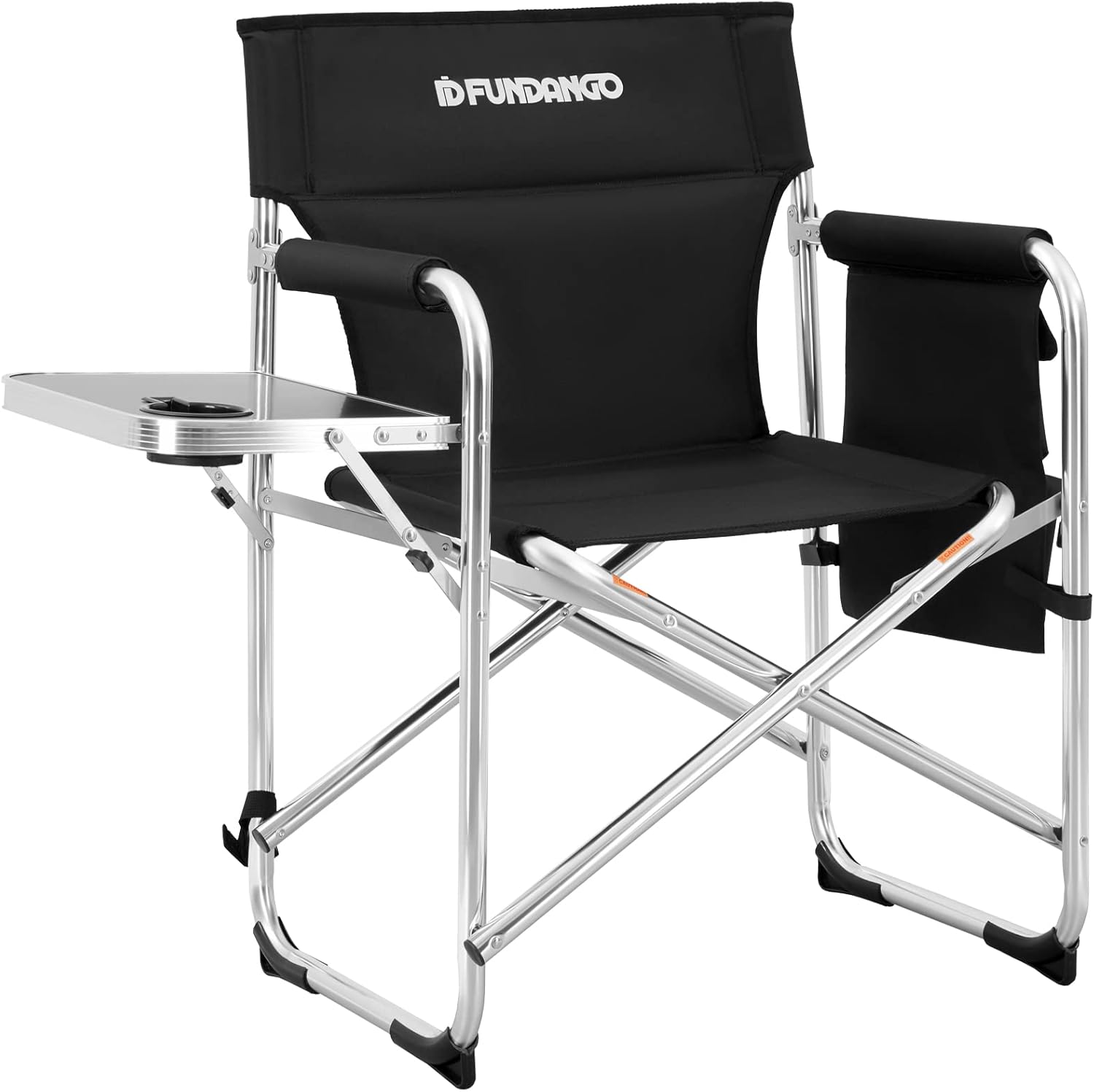 Oversized Lightweight Folding Camping Chair with Side Table Attached, Armrest, Side Pocket, Portable Padded Outdoor Seat Aluminum Foldable for Camp, Lawn, Fishing, Picnic, Sports, Beach