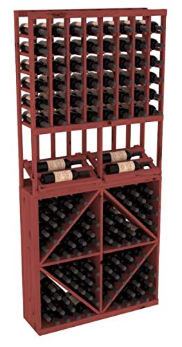 Wine Racks America® Knotty Alder Side Display Combo 2 Wine Cellar Kit. Black Stain + Satin Finish