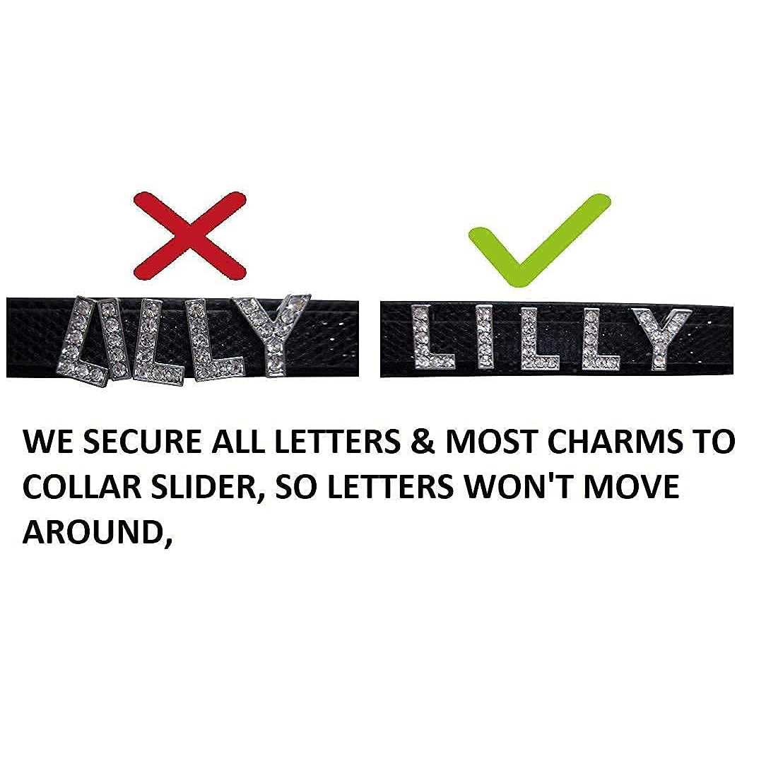 bling stuff for fun personalized customized pu leather glitter rhinestone bling name collar for dogs & puppies - Pet Supplies online store