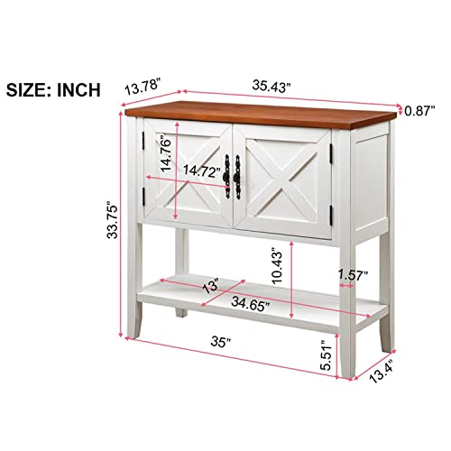 Modern Wood Console Table with 4 Drawers and 1 Bottom Shelf for Entry Corridor (Black)