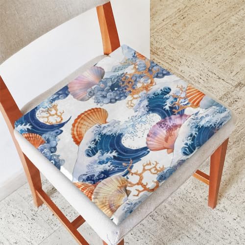 Dinosaurs Cute Funny Memory Foam Chair Cushion for Dining Chair Comfortable Seat Cushion Non Slip Kitchen Cafe Office Square Chair Pad