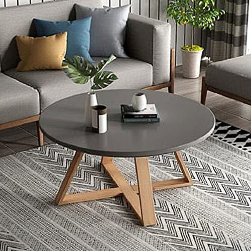 Round Coffee Tables for Living Room Modern and Minimalist Side Table with Thickened Wood Legs, Nesting Tables for Small Spaces Sturdy and Easy Assembly (Color : Grey, Size : 50 * 50 * 40cm)