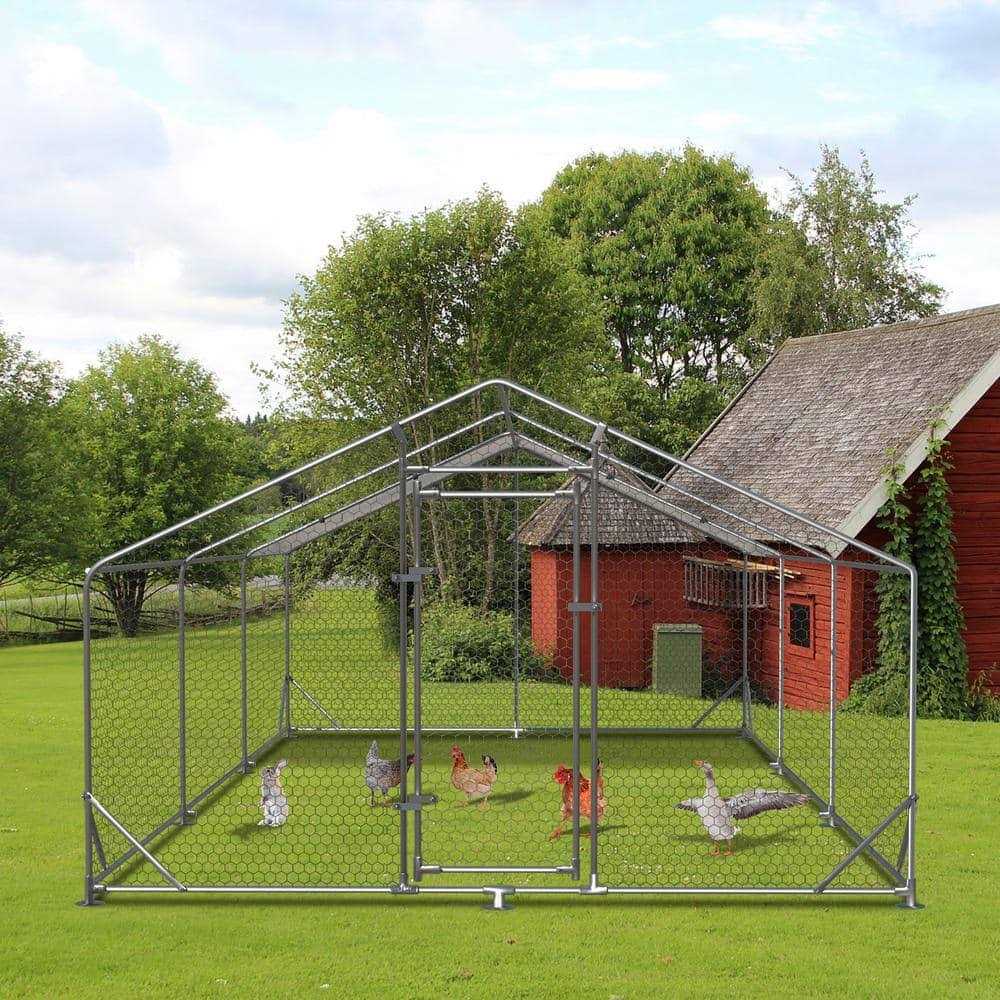 120 in. x 240 in. x 74.4 in. H Metal Chicken Coop Large Waterproof Chicken Poultry Cage - Pet Supplies online store