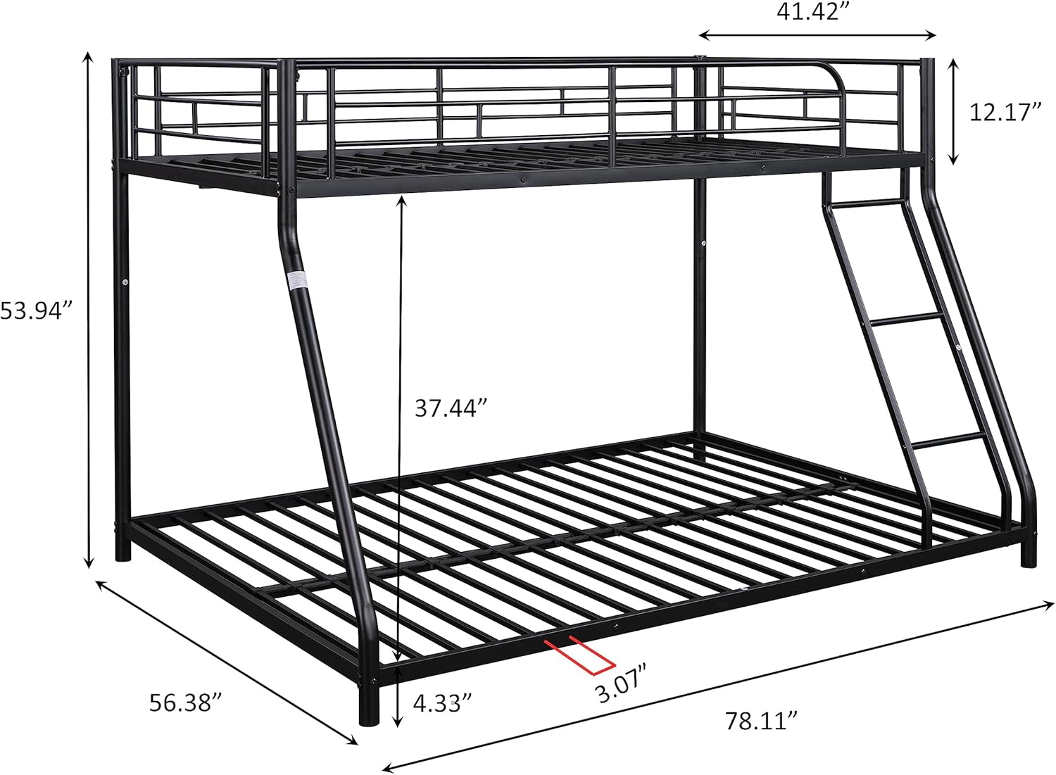 All metal double decker bed room