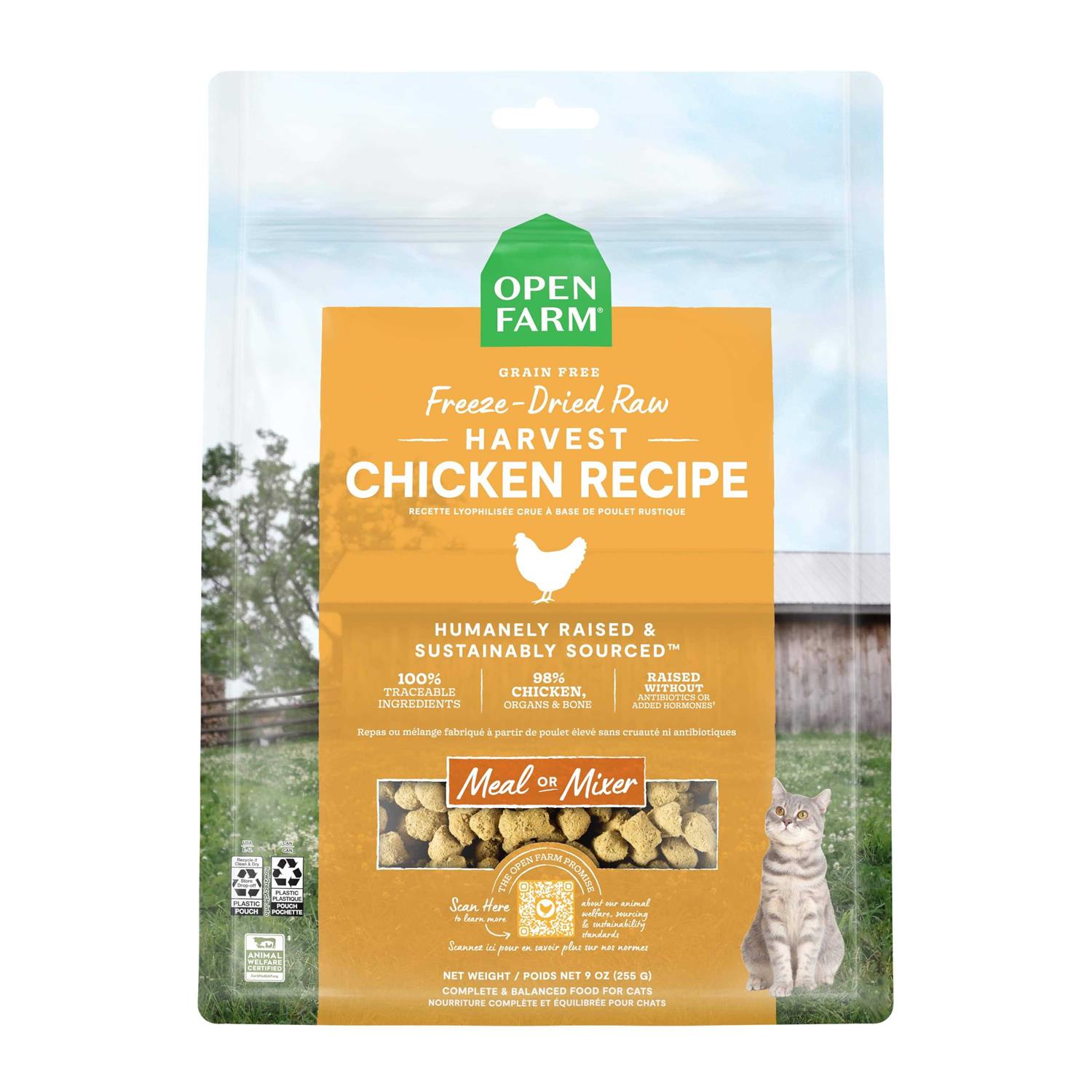 Open Farm Harvest Chicken Freeze Dried Raw Cat Food - Pet Supplies online store