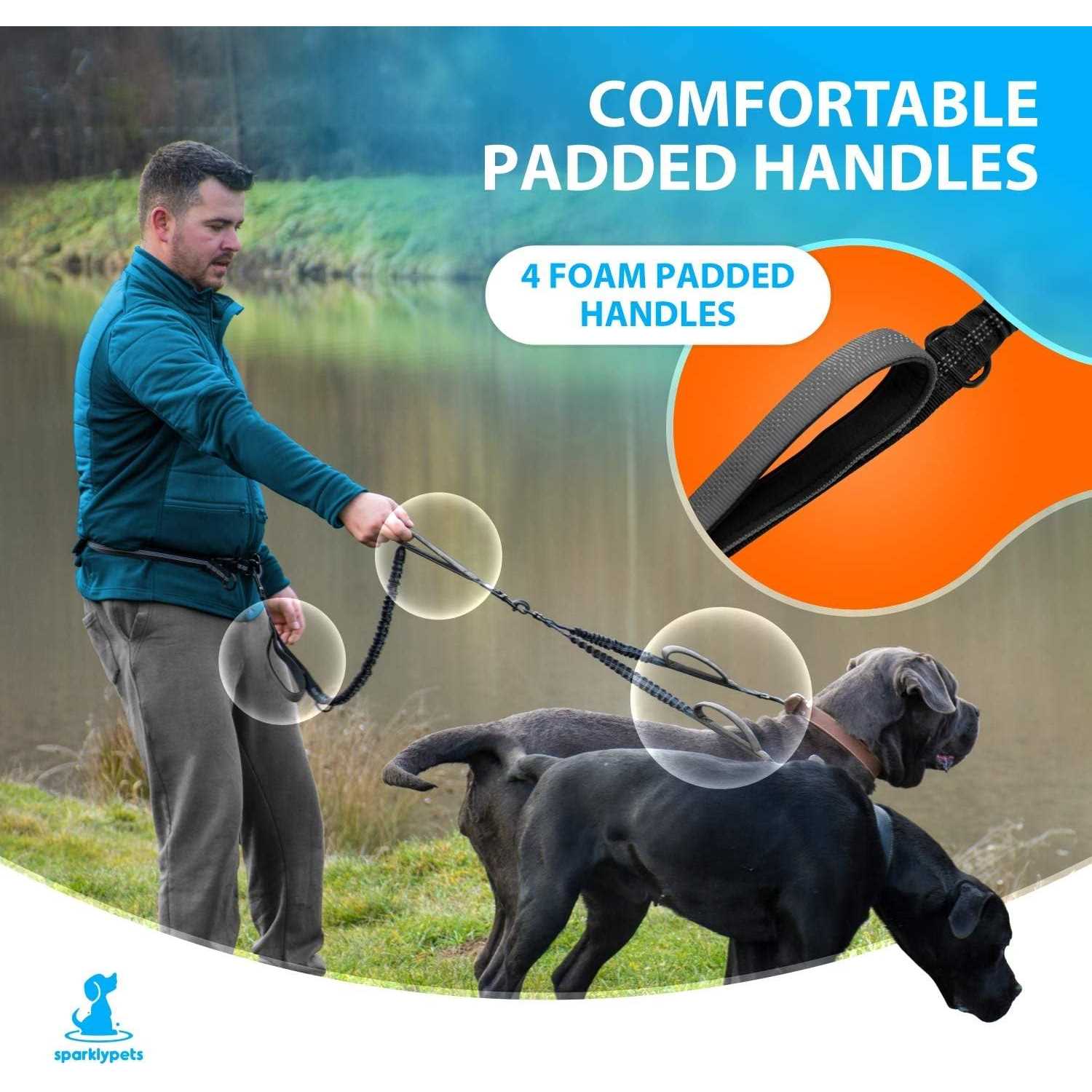 SparklyPets Hands Free Double Dog Leash Dual Dog Leash for Medium and Large Dogs - Pet Supplies online store