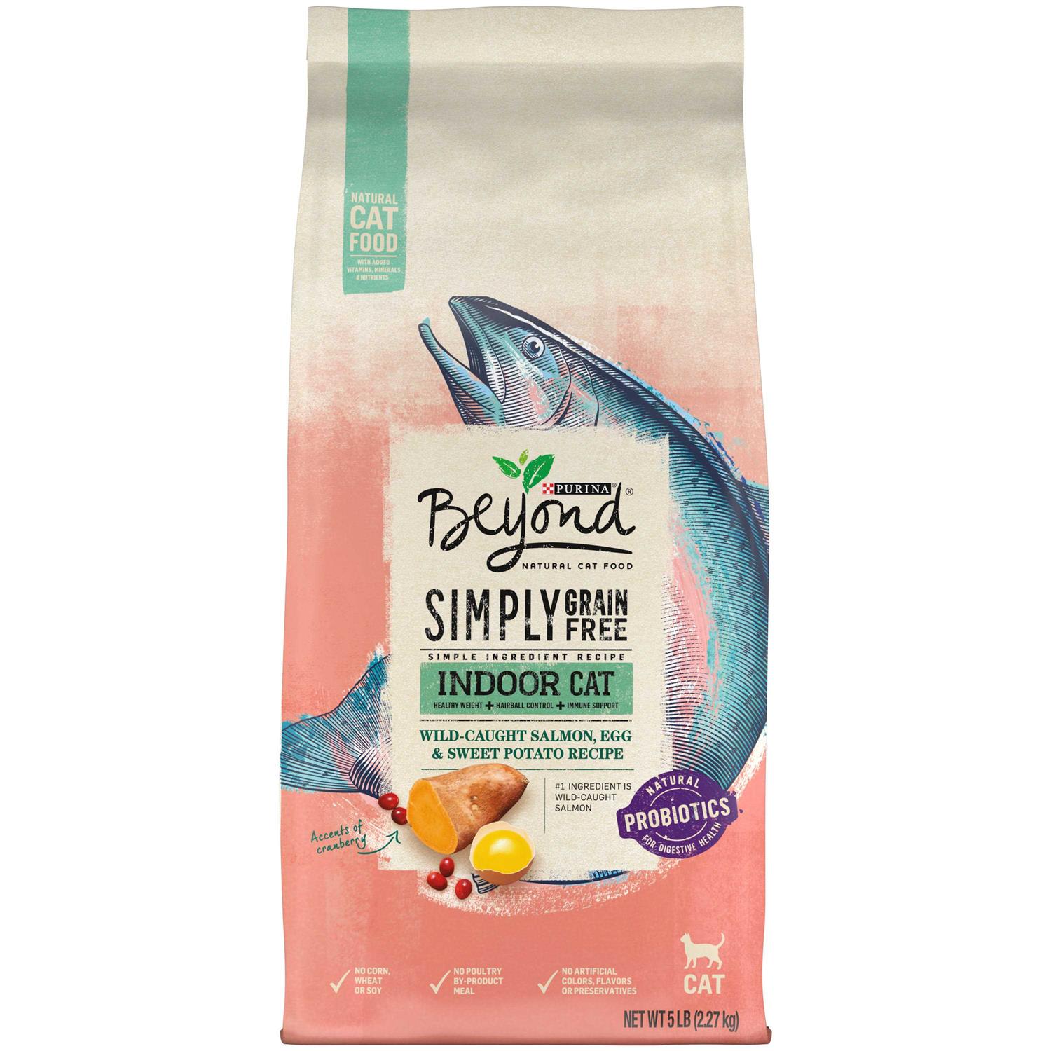 Purina Beyond Grain Free Natural Dry Cat Food Simply Indoor Salmon - Pet Supplies online store