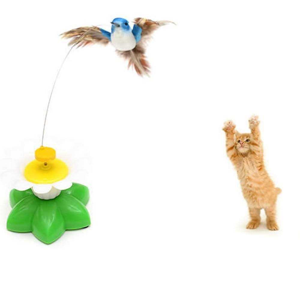 ZIYAN Bird Toy for Pet Cats Funny Rotating Electric Flying Bird Interactive Toy with A Fastening Tape - Pet Supplies online store