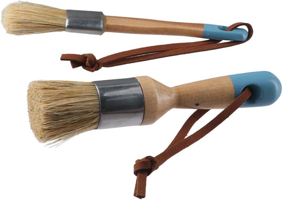 Chalk Painting 2pcs Natural Bristles Paint Opener Small Size Wood Refinishing Furniture Waxing Tool Chalk & Wax Paint Brush Set Chairs