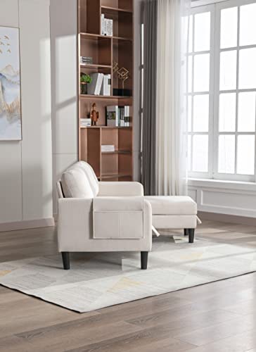 Convertible Sectional Sofa Couch, Sleeper Sofa Bed with Reversible Storage Chaise Longue, Modern 3 Seat L-Shaped Couch for Living Room with Pull-Out Bed and Storage, Pink