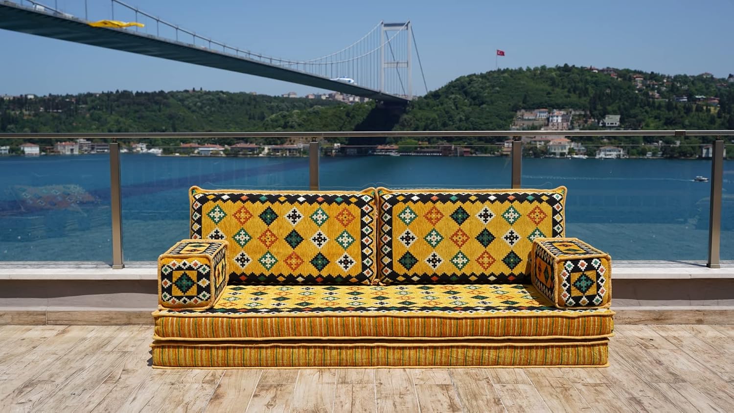 8 Thickness Yellow Floor Sofa Set, Floor Cushions, Balcony Patio Sofas, Pallet Sofa, Ethnic Sofa, Moroccan Sofas, Sectional Sofas, Sofa Bed