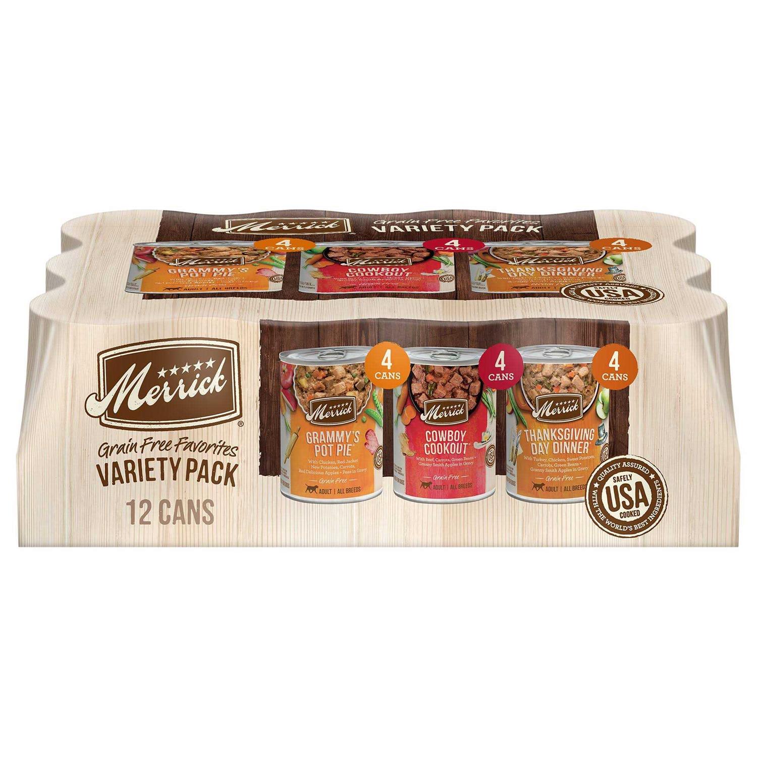 Merrick Grain-Free Favorites Wet Dog Food Variety Pack - Pet Supplies online store