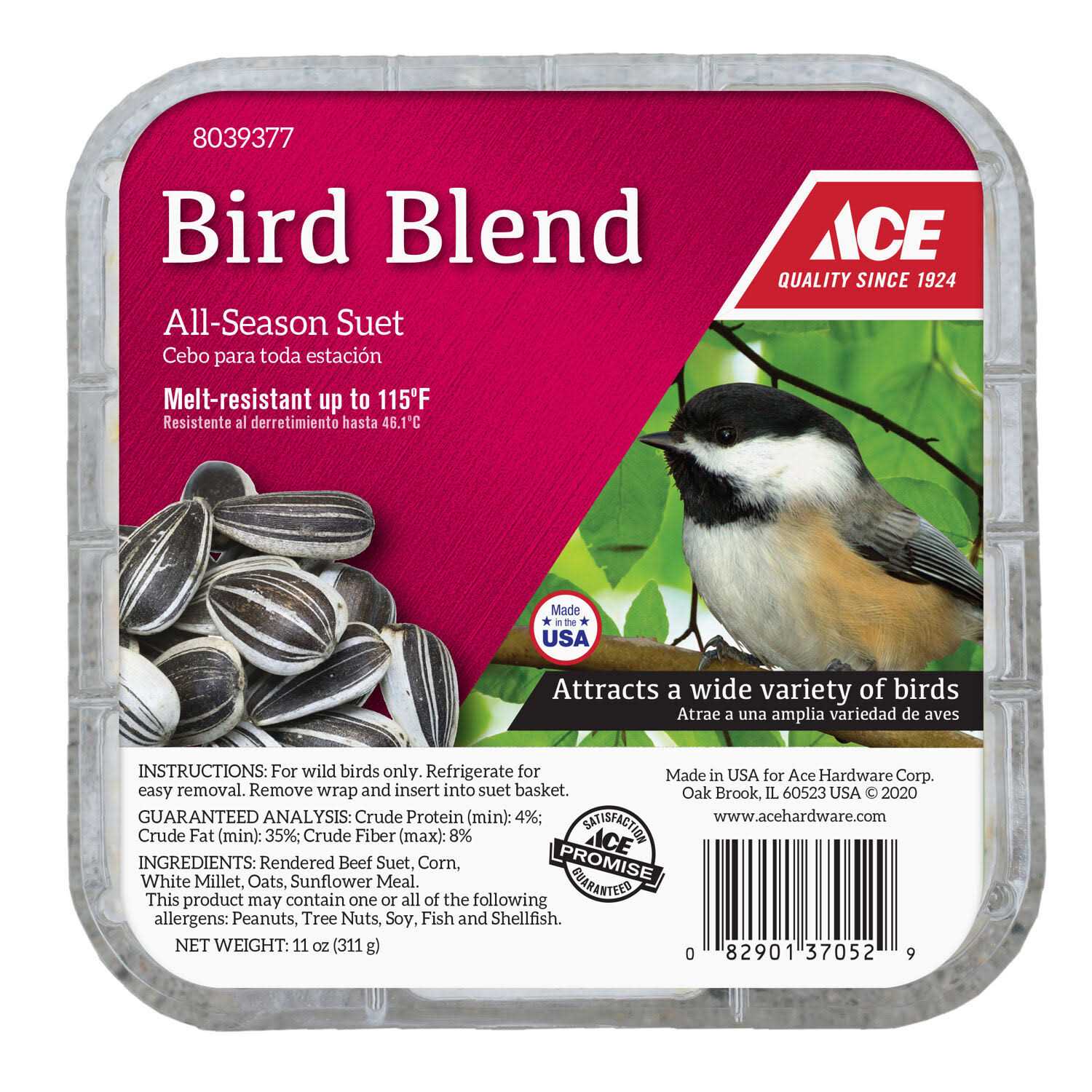 Ace Bird Blend Assorted Species beef Suet 11 oz - Pet Supplies online store