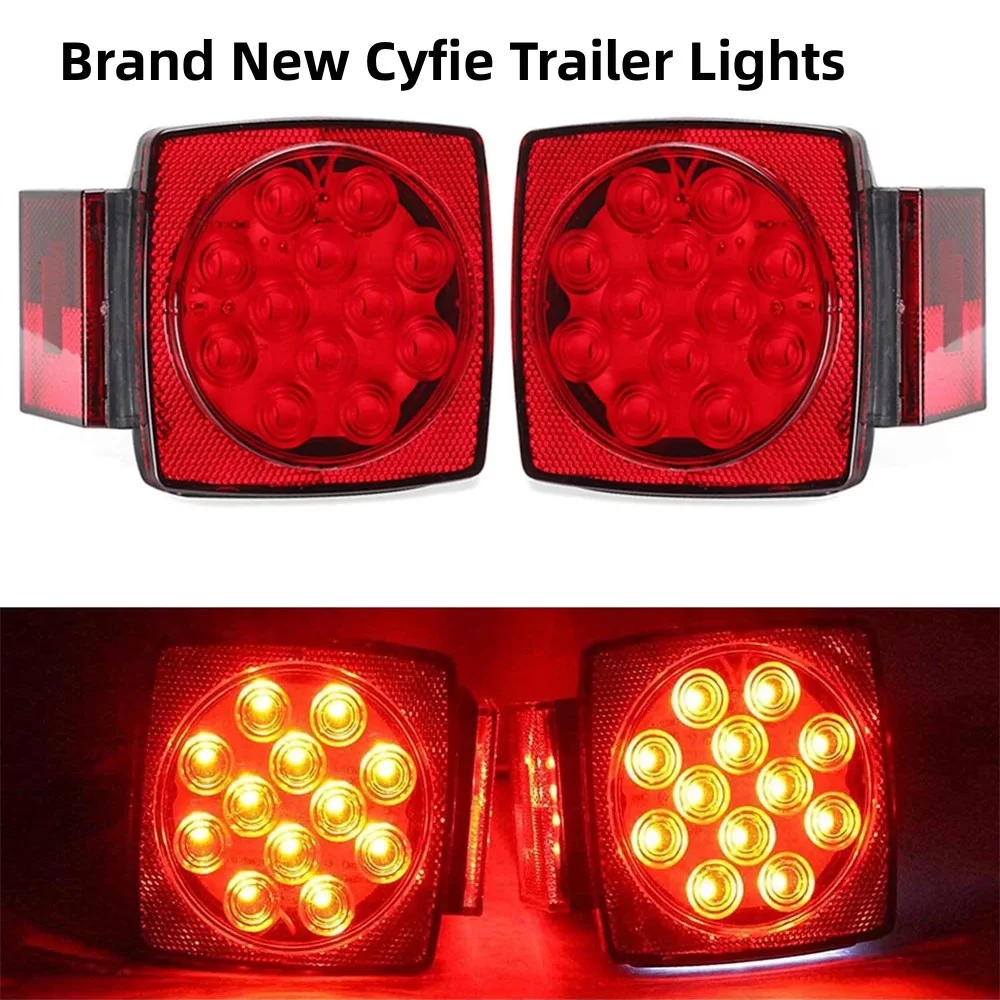 Trailer Lights Kit LED Night 12V Dot Certified Waterproof Tail Light Set Red Universal ​Cyfie