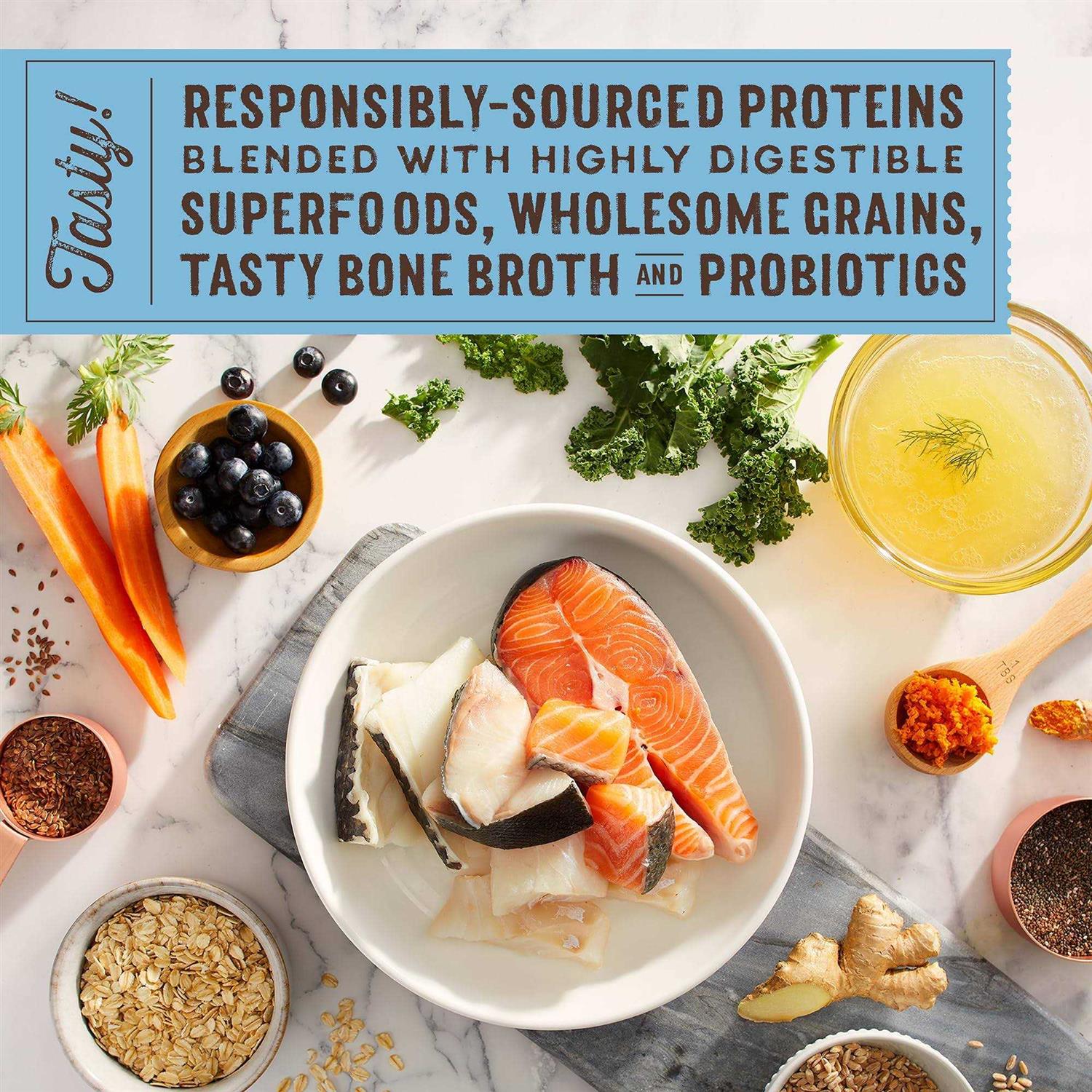 Stella & Chewy's SuperBlends Raw Wholesome Grains Wild Caught Whitefish & Salmon Recipe with Superfoods - Pet Supplies online store