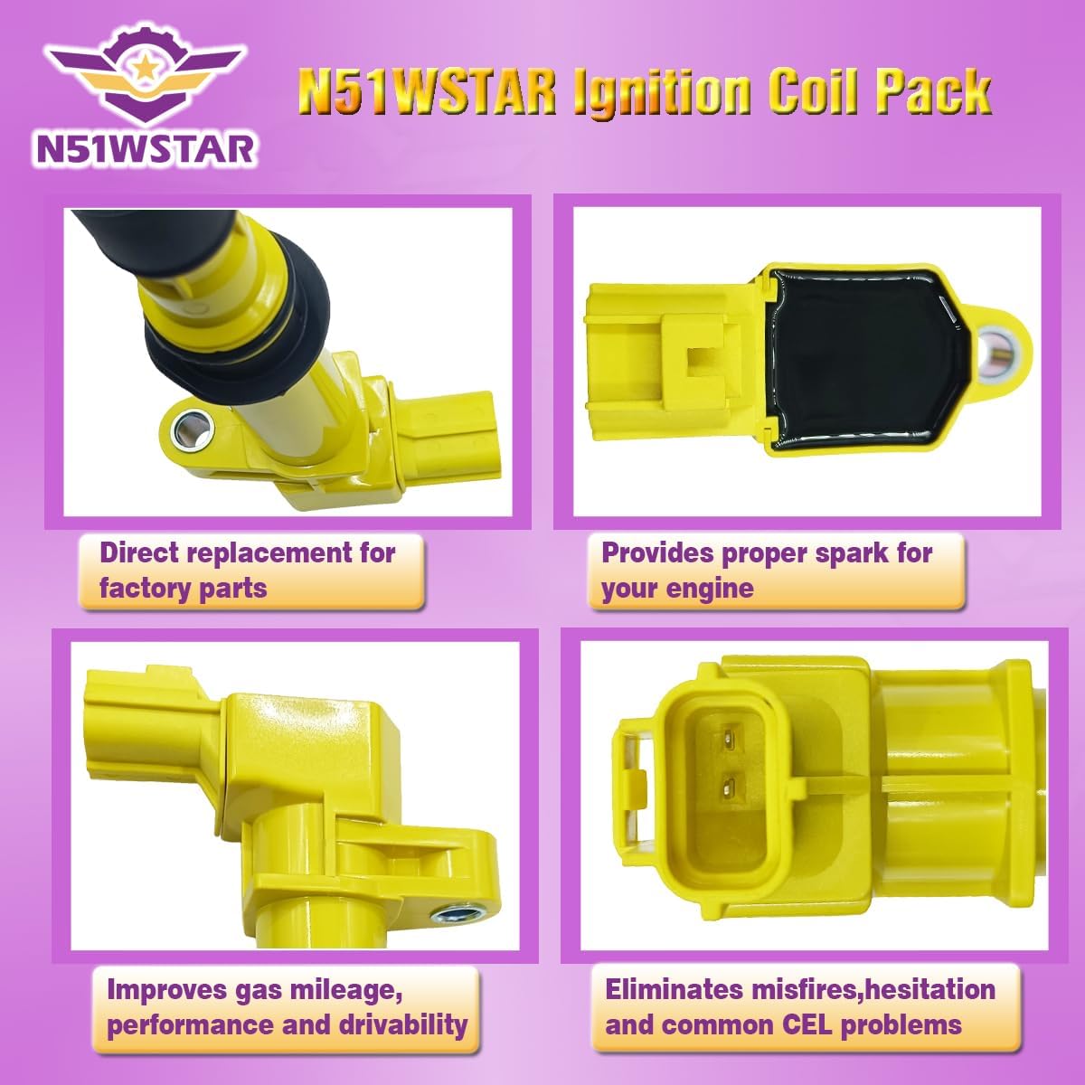 Performance Ignition Coil Pack Set of 8 Compatible with CHRYSLER ASPEN MITSUBISHI RAIDER JEEP COMMANDER GRANDCHEROKEE LIBERTY DODGE DAKOTA DURANGO NITRO RAM1500 V8 4.7L Replacement for UF270