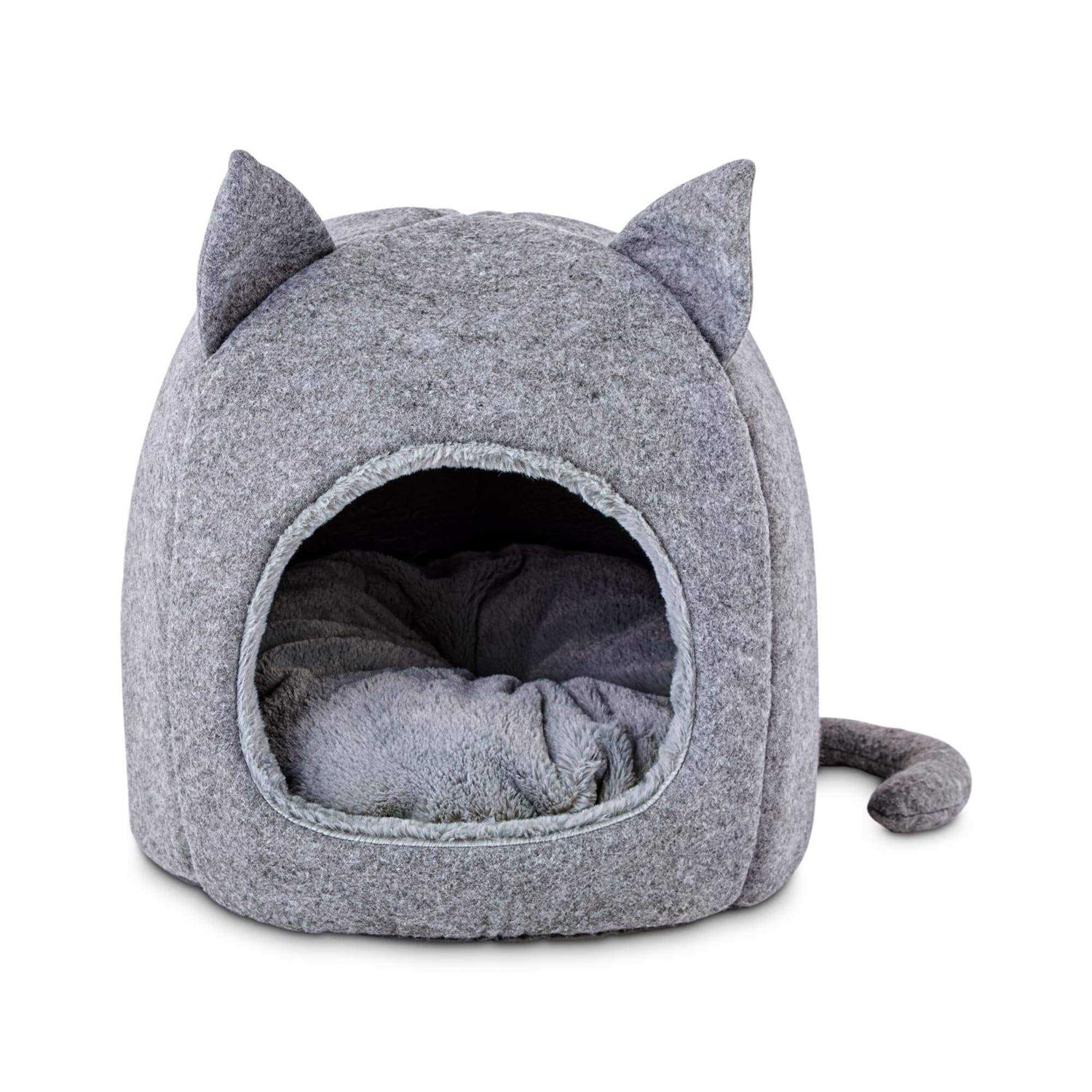EveryYay Snooze Fest Fellow Feline Hooded Igloo Cat Bed - Pet Supplies online store