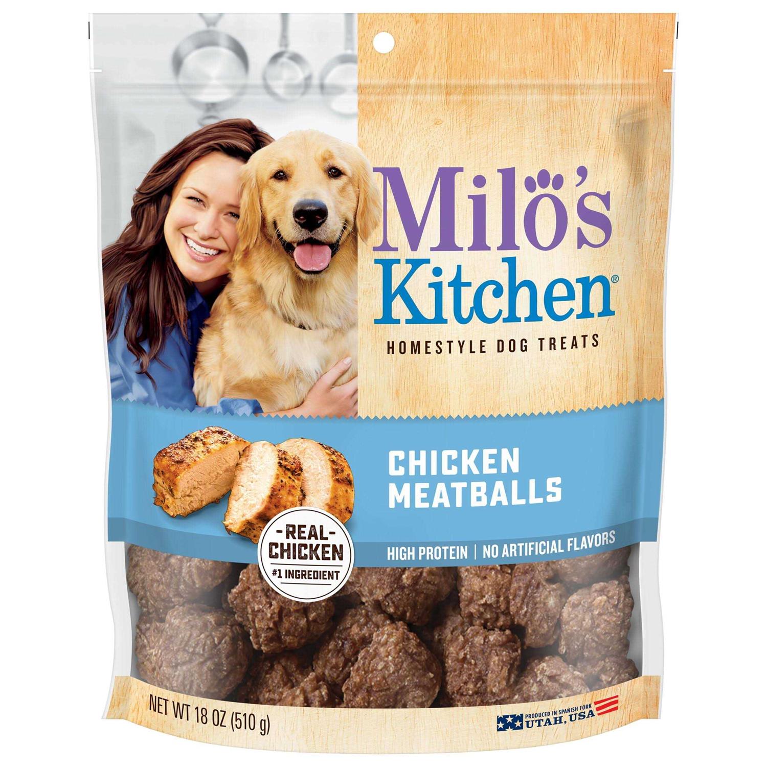 Milo's Kitchen Chicken Meatballs Dog Treats - Pet Supplies online store