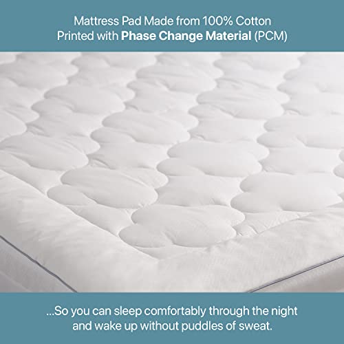 Allied Home Cooling Mattress Topper - 250 TC, 100% Cotton Mattress Cover, Thick Mattress Topper - Cotton Mattress Pad, Down Alternative Mattress Topper - Full, 54” x 75” x 1”