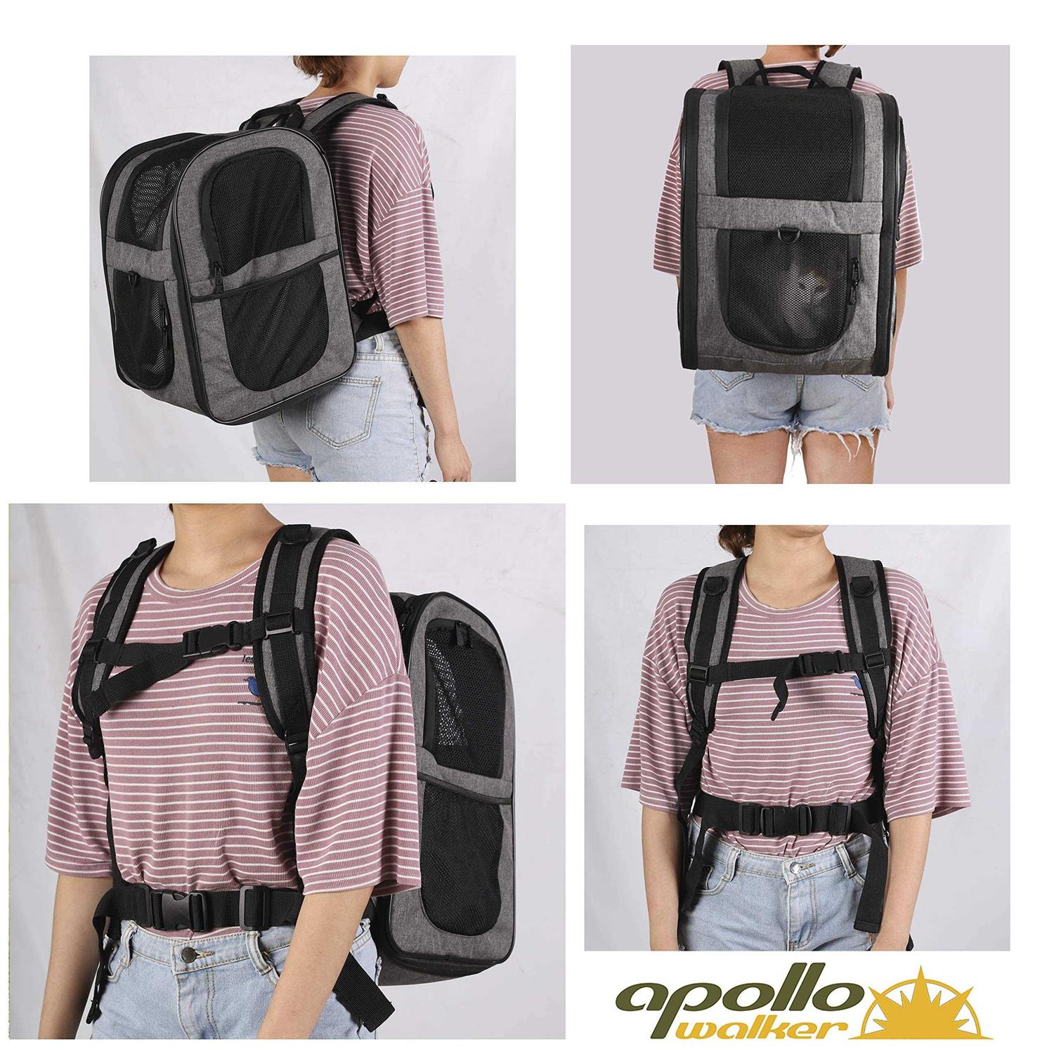 Apollo walker Pet Carrier Backpack for Large/Small Cats and Dogs, Puppies, Safety Features and Cushion Back Support for Travel - Pet Supplies online store