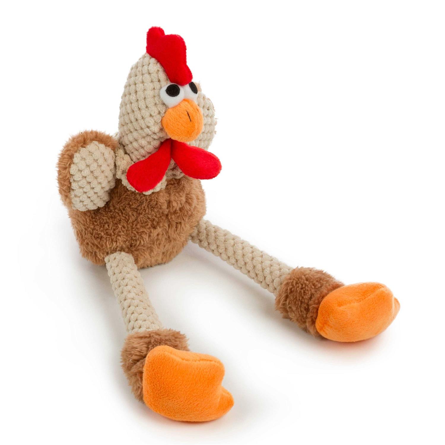 goDog Checkers Chew Guard Skinny Rooster Dog Toy - Pet Supplies online store