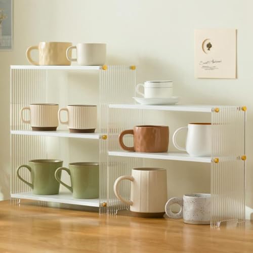 3 Tiers Acrylic Desktop Organizer Office Storage Rack Wood Desk Bookshelf Office Supplies Desk Organizer Mini Cute Kitchen Condiment Shelves