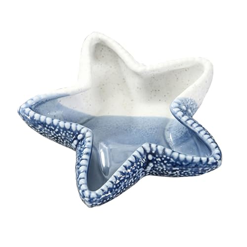 Ceramic Jewelry Dish Key Bowl Accent Tray Aesthetic Trinket Tray Jewelry Plate for Bedroom Entryway Vanity Living Room Table, Starfish