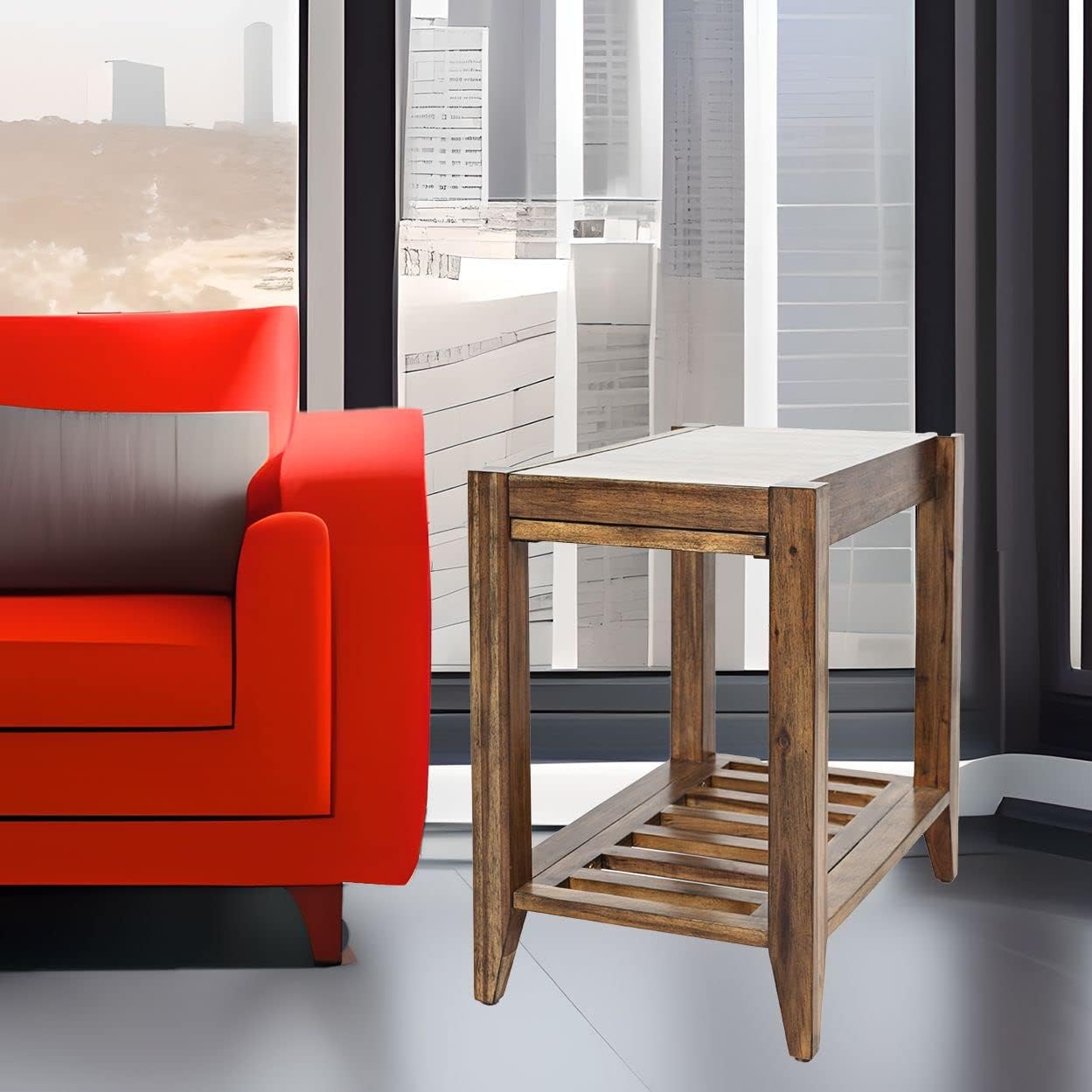 Jofran Inc. Beacon Street Acacia Chairside Table